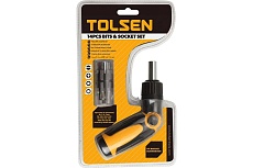 Реверсивная отвертка с набором бит TOLSEN 12 предметов Cr-V 20040