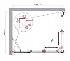 Душевой уголок BelBagno LUCE-AH-21-110/90-P-Cr 110x90 рифленый, хром