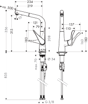 Смеситель для кухни Hansgrohe Metris 14821000