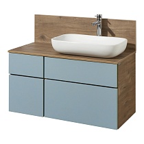 Тумба со столешницей Акватон Мишель 100 см, керамогранит, раковина Лола, дуб рустикальный, фьорд 1A2569K4MIX30