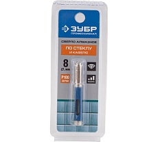 Сверло &quot;ЭКСПЕРТ&quot; алмазное (8 мм; Р100) по стеклу Зубр 29860-08