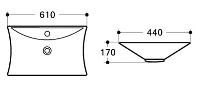 Раковина CeramaLux N 9111 61 см