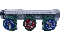 Коллектор Tiemme 3 отвода, регулируемый 3/4&quot;х3/4(18) евроконус Maxima Corner (никель) 1850008 / 1871K