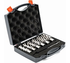 Набор сверл корончатых по металлу HSS Bohre 24,26,28,30,32,34 мм х55, Weldon 19, штифт 6,34х103 КБ003625