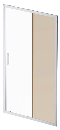 Душевая дверь Am.Pm Gem 120x195 прозрачное/бронзовое стекло, матовый хром