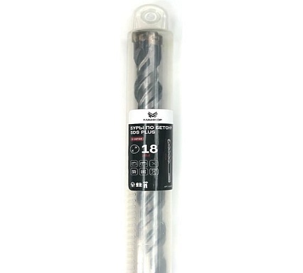 Бур по бетону МАНКОР 18x160 мм, SDS-plus, Х-тип 18.160.4P