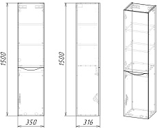 Шкаф пенал Grossman Талис 35 см с корзиной, бетон пайн/графит 303507