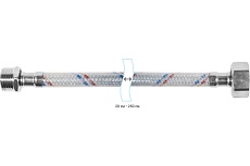 Гибкая подводка для воды ЦС нейлон, 1/2”Ш х 3/4&quot;Г L-80 см, штука ГП002200