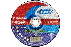 Круг зачистной по металлу PROFESSIONAL Tsunami 27 180x6х22 мм A 24 Q BF 80 D16171180602200