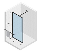 Душевая перегородка Riho Lucid GD400 120x200, один кронштейн, черный
