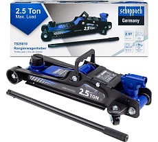 Домкрат подкатной гидравлический Scheppach низкопрофильный с резиновой накладкой 2.5т h min 85мм,h max 385 Sch-T825010(58506)