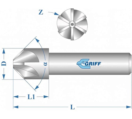 Зенковка (120 град; 12.5 мм; Р6М5; ц/х) Griff a400051