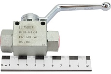Гидравлический шаровой кран TITAN LOCK 1/4&quot;, типа ВР-ВР, с креп. отв., сталь TLHYDV1/4F