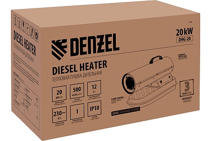 Дизельная тепловая пушка Denzel DHG-20, 20 кВт, 500 м3/ч, прямой нагрев 96482