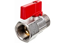 Шаровой кран Uni-Fitt мини, НВ 1/2&quot;, флажок, красный, металл 121N2000