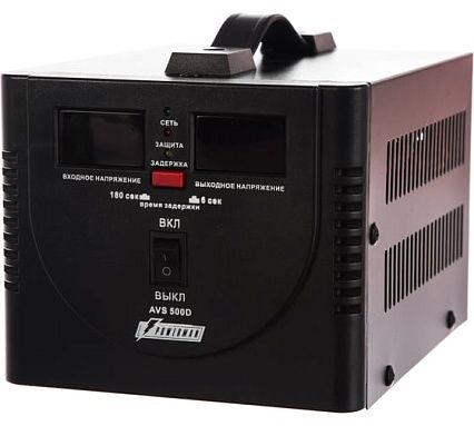 Стабилизатор напряжения Powerman 1ф 0,5 кВА AVS 500 D Black 6015735