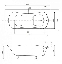 Акриловая ванна Besco Aria 130x70