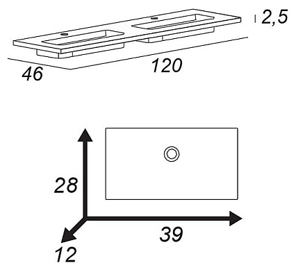 Мебель для ванной Cezares Urban 120 см
