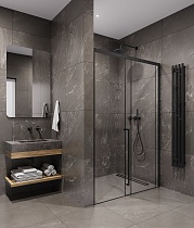 Душевая дверь Timo TDSS-140/03C-8L 140x200 прозрачное, черный