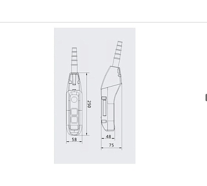 Пульт управления OCALIFT 2 кнопки, М5, 1 скорость, стоп, IP55 TNHA1-61F