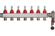 Коллектор ColSys p884 7 выходов с расходомерами, воздухоотводчиком и дренажным шаровым краном 188410507