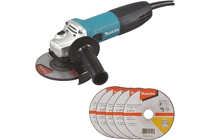 Угловая шлифовальная машина Makita GA5030RX9 125 мм, 720 Вт, 11000 об\мин, плавный пуск, антирестарт, кор.