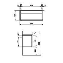 Тумба с раковиной Laufen Case 90 см, 1 ящик, белый