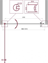 Душевая дверь BelBagno Uno 100x190 UNO-B-1-100-P-Cr рифленая