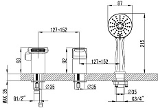 Смеситель на борт ванны Lemark Shift LM4345C