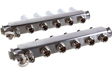 Коллекторный блок с регулировочными клапанами PRO AQUA 5 выходов, 330 мм, 1x3/4 R510MB.05