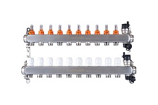 Коллекторная группа PROFACTOR нержавеющая сталь, с расходомерами авто/воздухотвод 1х10 вых 3/4 ЕК PF MB 807.10
