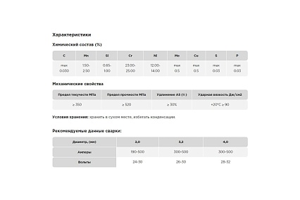 Проволока сварочная ER 309Lsi 3.2 мм, K 415, намотка 25 кг AG A-1-309LSI-32-415