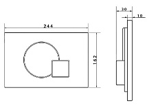 Кнопка смыва Caprigo Shape SA005-crm хром