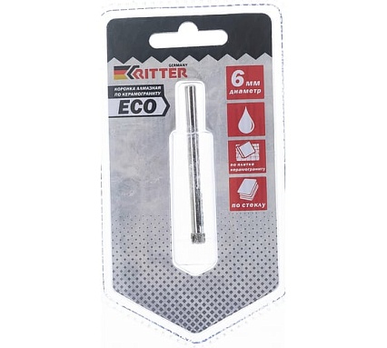 Коронка алмазная Eco по стеклу и керамограниту 6 мм RITTER PS22305061