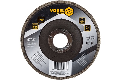 Диск лепестковый (125х22 мм; Р100) Vorel 07987