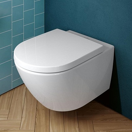 Подвесной унитаз Villeroy&Boch Subway 3.0 безободковый, с микролифтом 4670TSR1