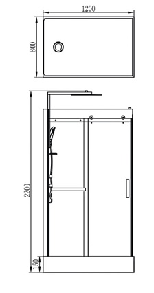 Душевая кабина Orans Basic+ SR-8629ED 120x80