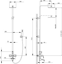 Душевая стойка Lemark Nubira LM6262ORB черная бронза