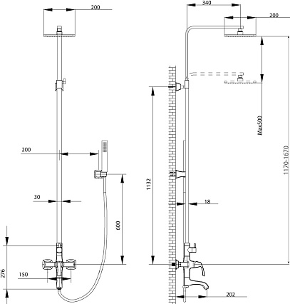 Душевая стойка Lemark Nubira LM6262ORB черная бронза