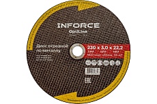 Диск отрезной по металлу OptiLine (230x3.0x22.2 мм) Inforce INB23030