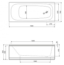 Акриловая ванна Cezares Eco 160x70 см