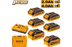 Комплект аккумуляторов Ingco SUPER INDUSTRIAL P20S 6 шт и ЗУ 4А COSLI230701