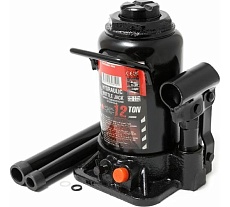 Бутылочный низкопрофильный домкрат Forcekraft 12т с клапаном 26581 FK-T91207