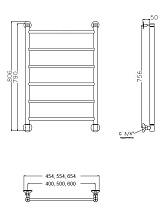 Полотенцесушитель водяной Aquanet Mauro 40x80 см бронза