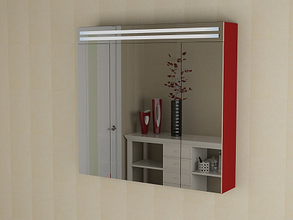Зеркальный шкаф De Aqua Эколь 90 см, с подсветкой, белый