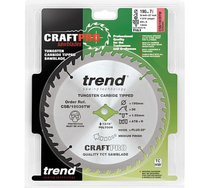 Пильный диск 190 мм 36 зубьев Trend CSB/19036TW
