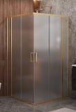 Душевой уголок Cezares MOLVENO-A-22-90+20-P-BORO 110x110 рифленый, брашированное золото