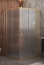 Душевой уголок Cezares MOLVENO-A-22-90+20-P-BORO 110x110 рифленый, брашированное золото