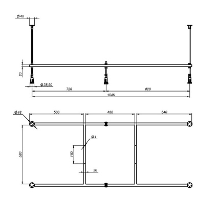 Каркас Am.Pm X-Joy W00A-165-070W-R 165x70 см