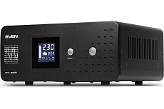 Источник бесперебойного питания SVEN RT-500 Sin, 300Вт, Входное 145-280В, 1×CEE7/4 розетка, клеммы для внешних АКБ, LCD SV-013097